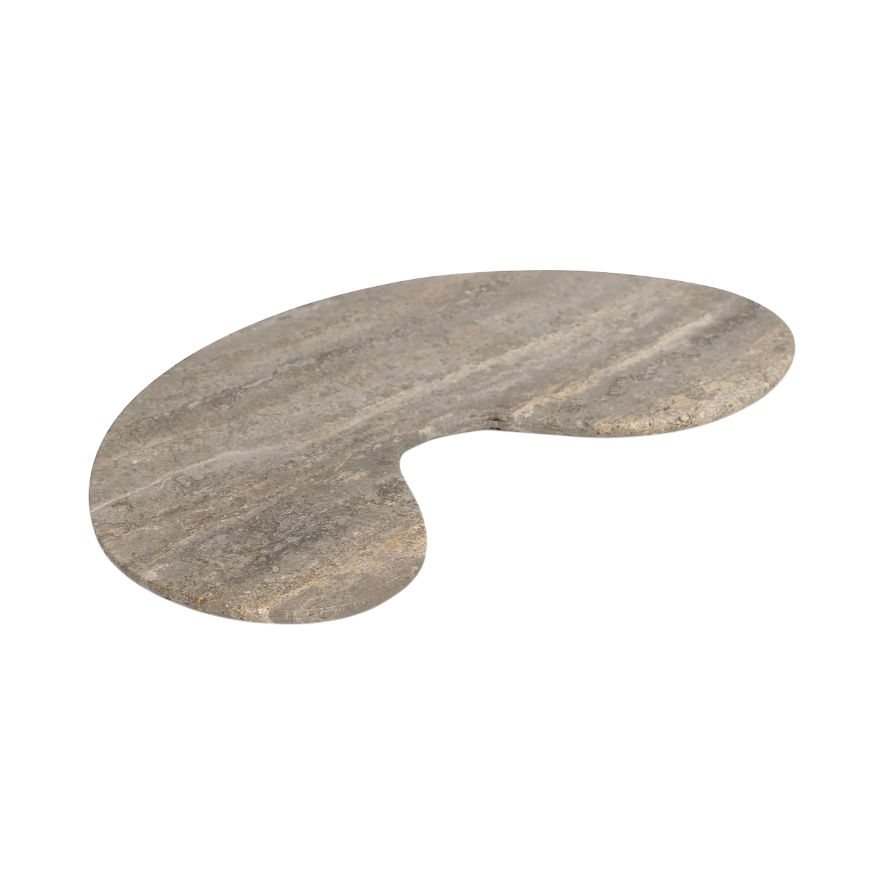 Mooisa Organisch dienblad | Titanium travertine kidney