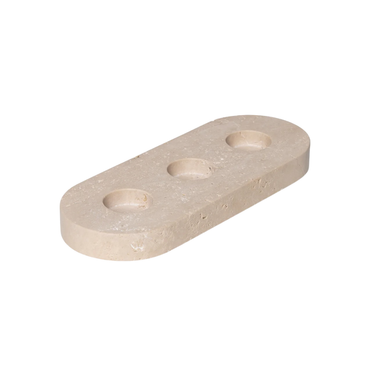 Mooisa waxinelichthouder plateau 3 stuks | Travertine