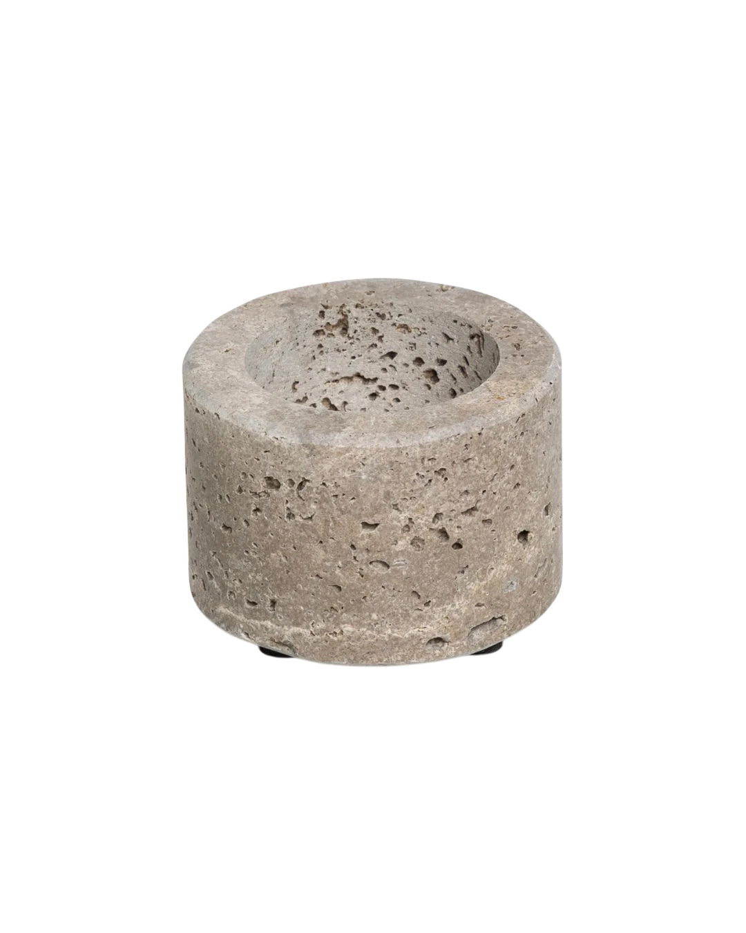 Waxinelichthouder S | Titanium travertine