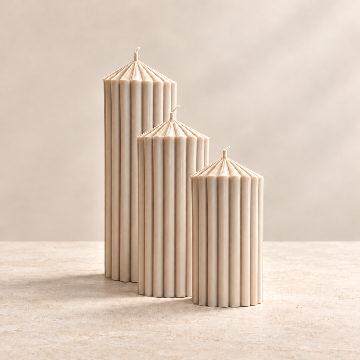 RIBBED PILLAR | BEIGE