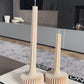 Ribbed Pillar Candle Set | Beige