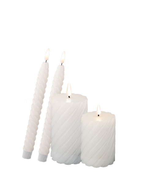 Set | Swirl candles white