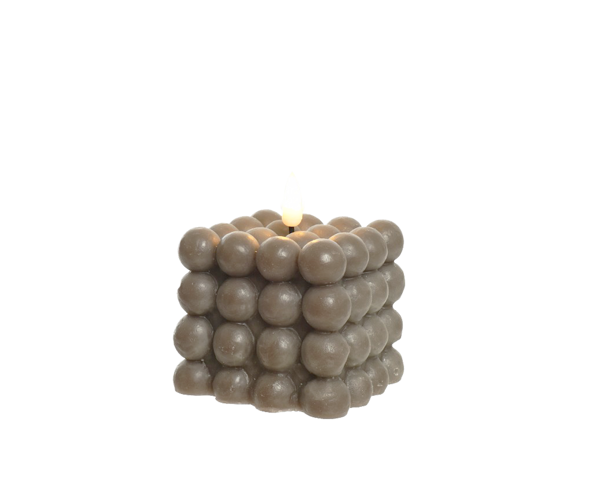 Bubble led kaars | Grijs