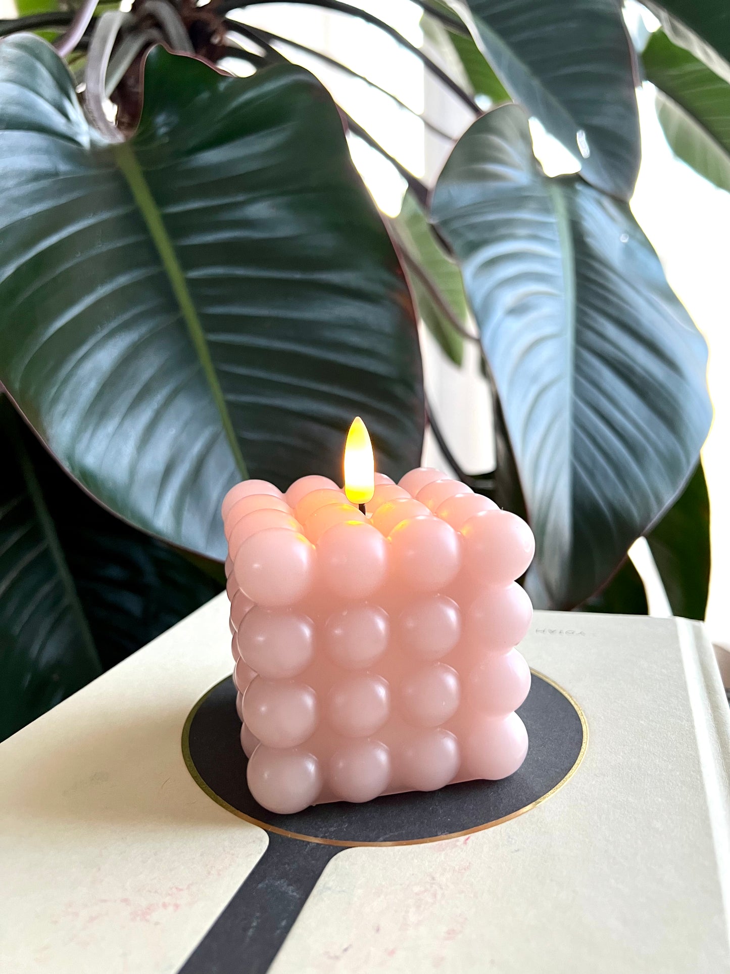 Bubble led candle | Pink