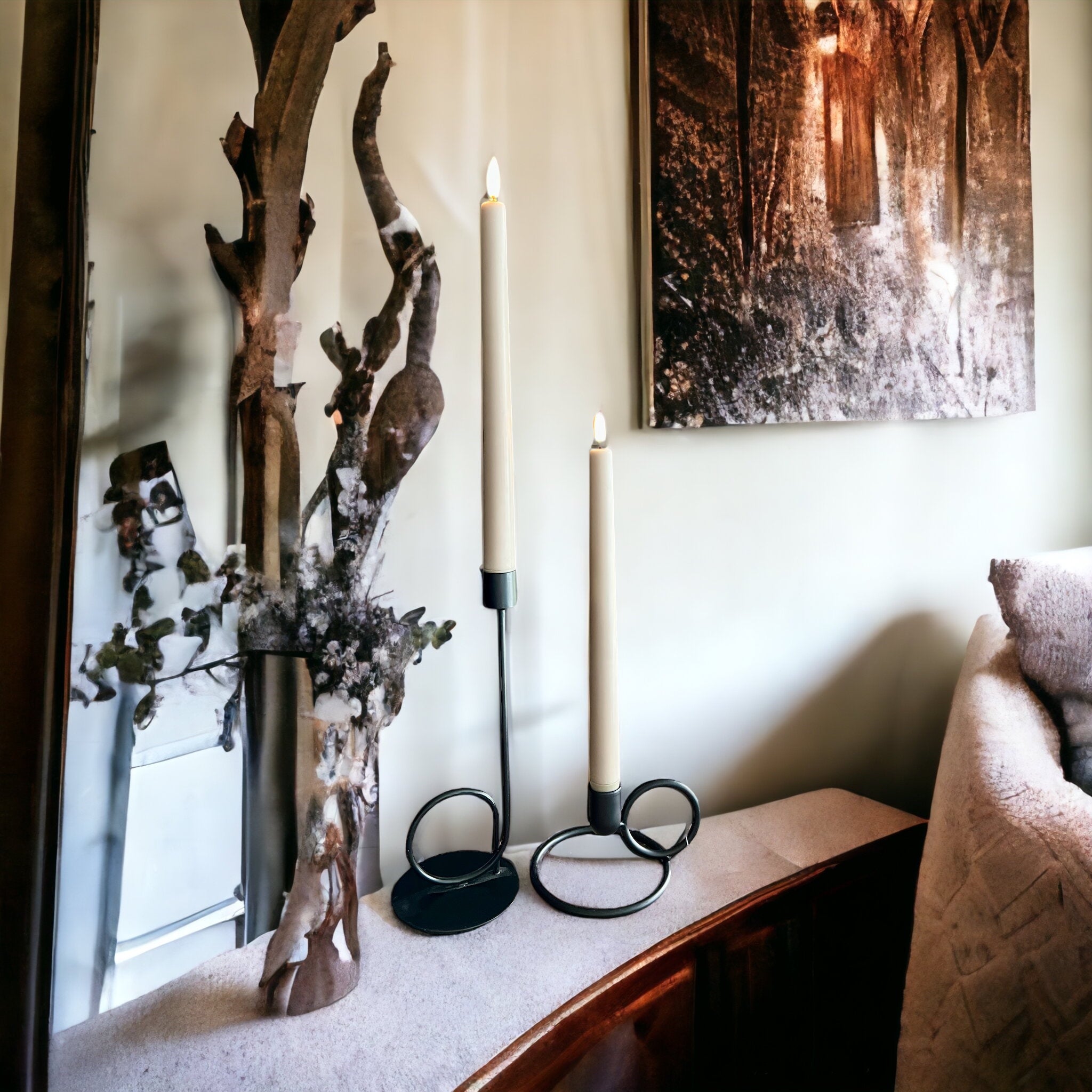 Uyuni Led dinner candles 2-pack | Sandstone