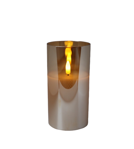 LED candle in glass | Orange L