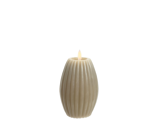 Ribbed LED candle | Gray