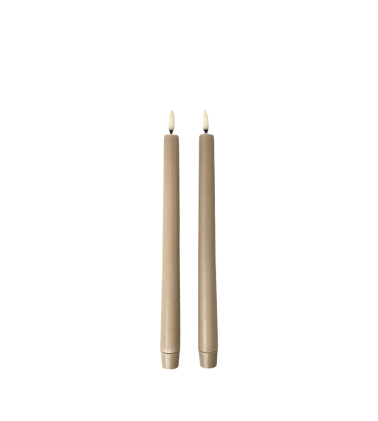 Uyuni Led dinner candles 2-pack | Beige