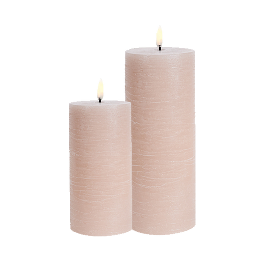 Uyuni Led Block Candle Set of 2 | Beige