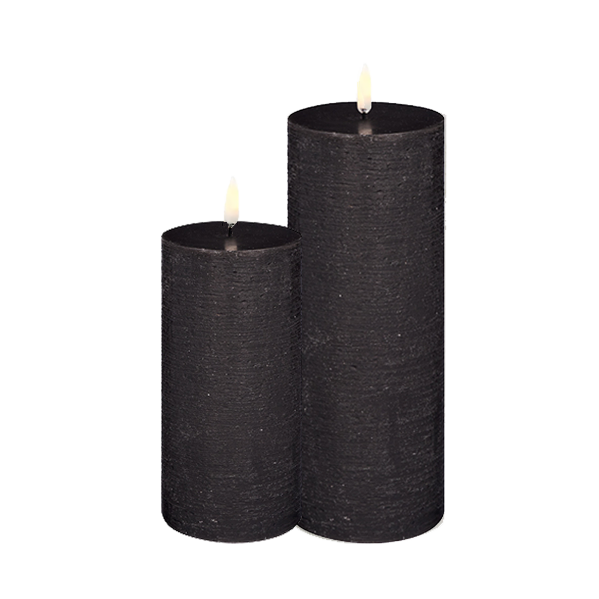 Uyuni Led Block Candle Set of 2 | Black