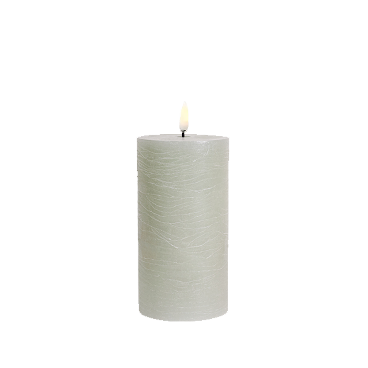 Uyuni Led Block Candle M | Dusty Green